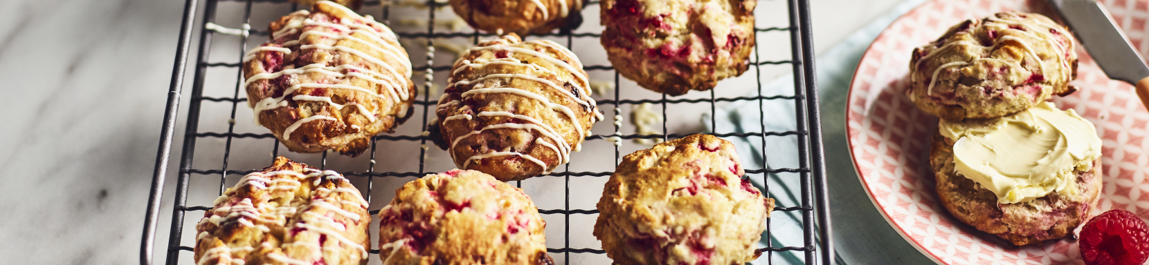 Raspberry and White Chocolate Scones