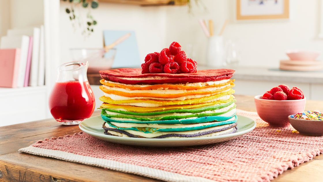 Flourless Rainbow Pancakes