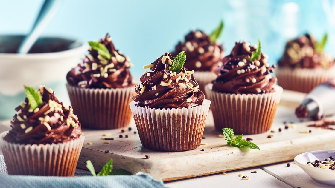 Mint Choc Chip Cupcakes